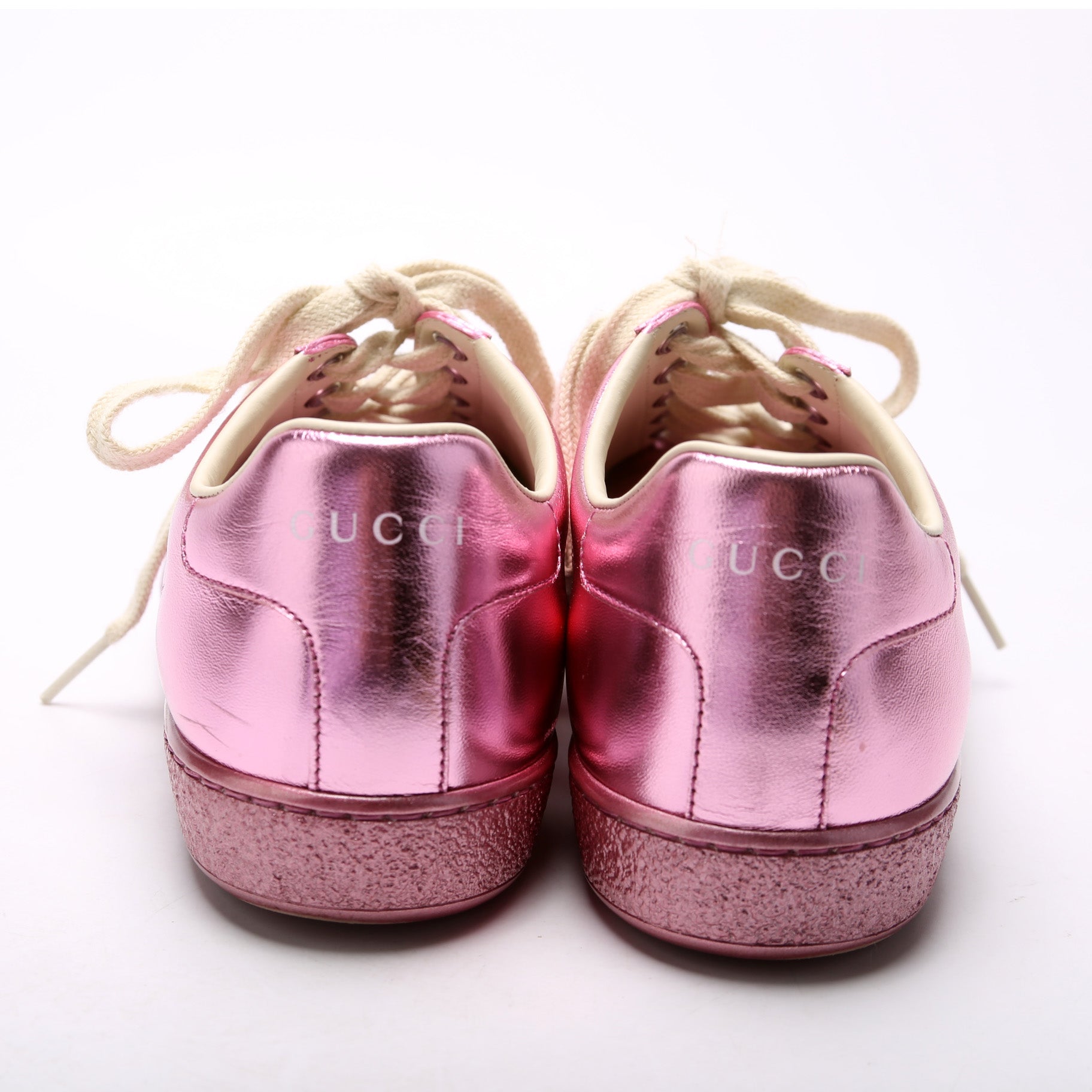 Gucci Ace Web Leather Sneakers Size 37.5