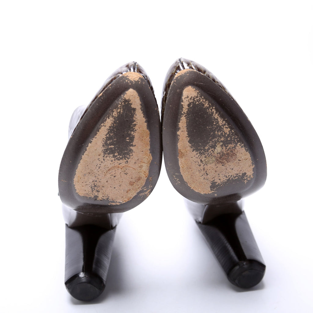 Crocodile Leather Ankle Booties Size 38