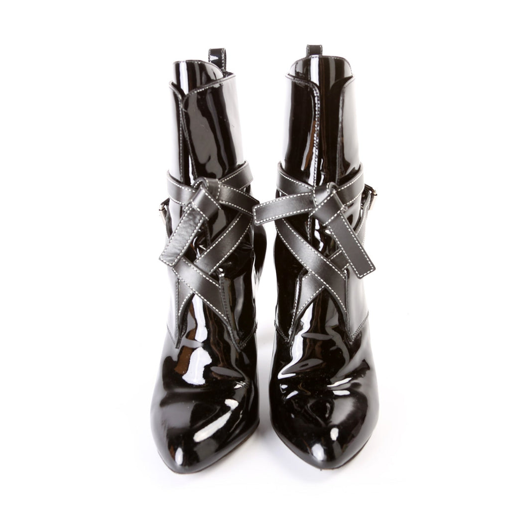 Wrap Leather Ankle Booties Size 38