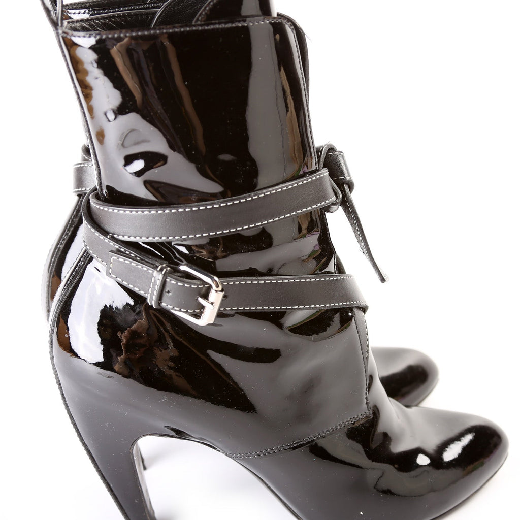 Wrap Leather Ankle Booties Size 38