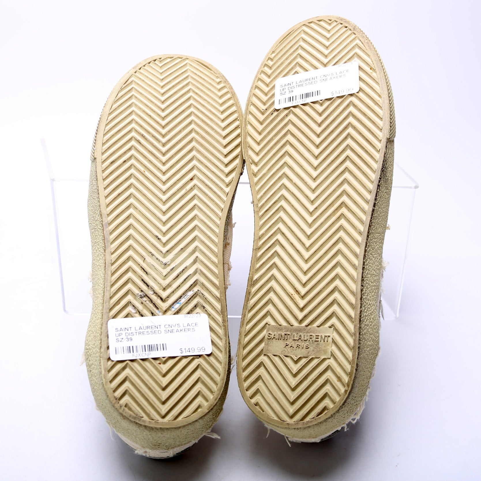 Canvas Lace Up Distressed Sneakers Size 36