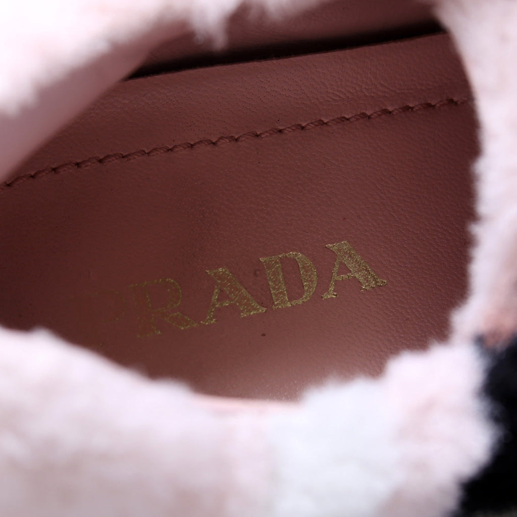 Prada Leather Fur Sneakers Size 38.5