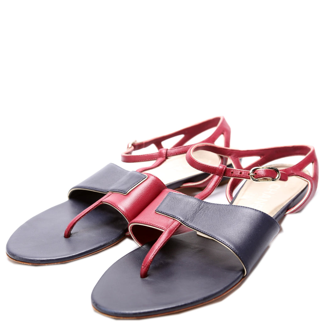 Leather Flat Sandals Size 39.5