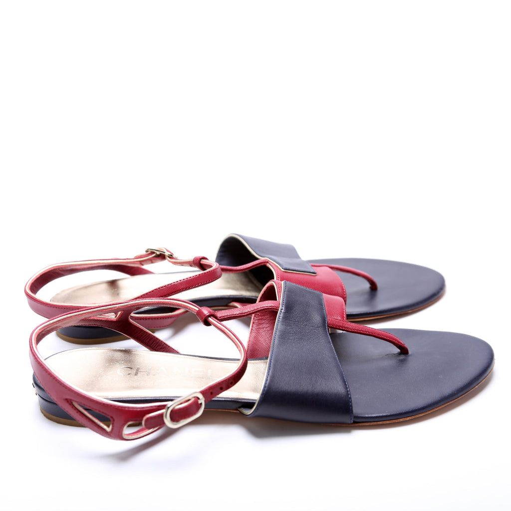 Leather Flat Sandals Size 39.5