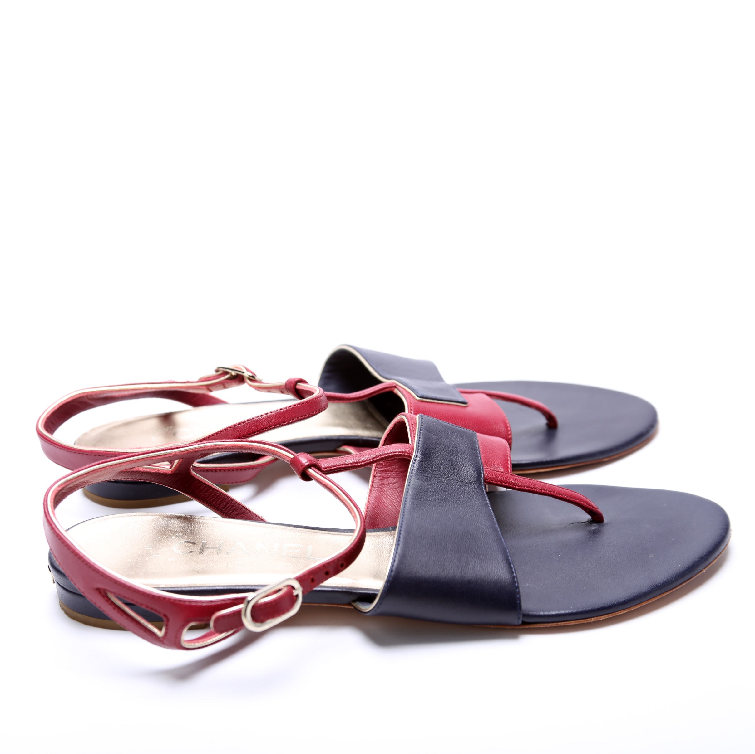Leather Flat Sandals Size 39.5