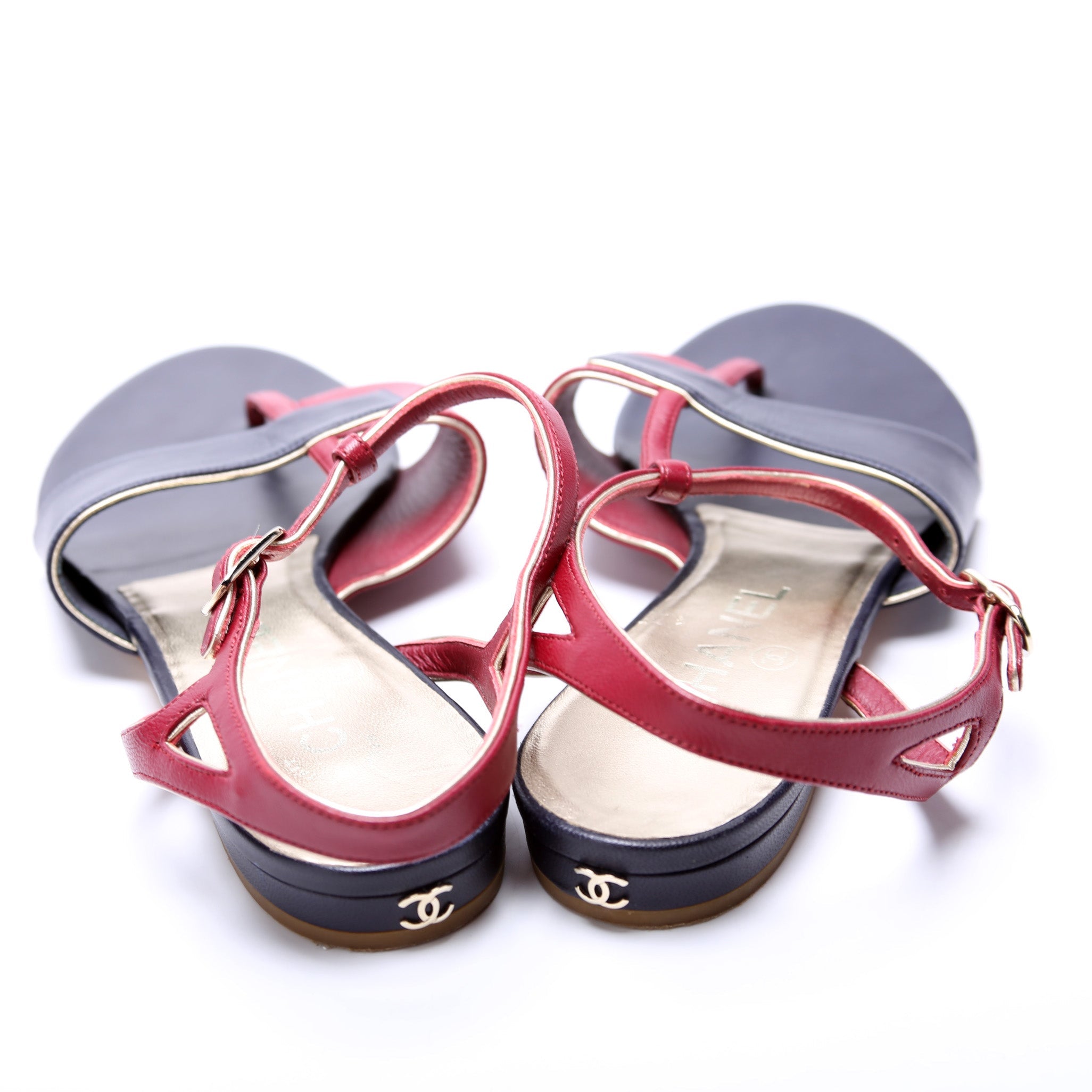 Leather Flat Sandals Size 39.5