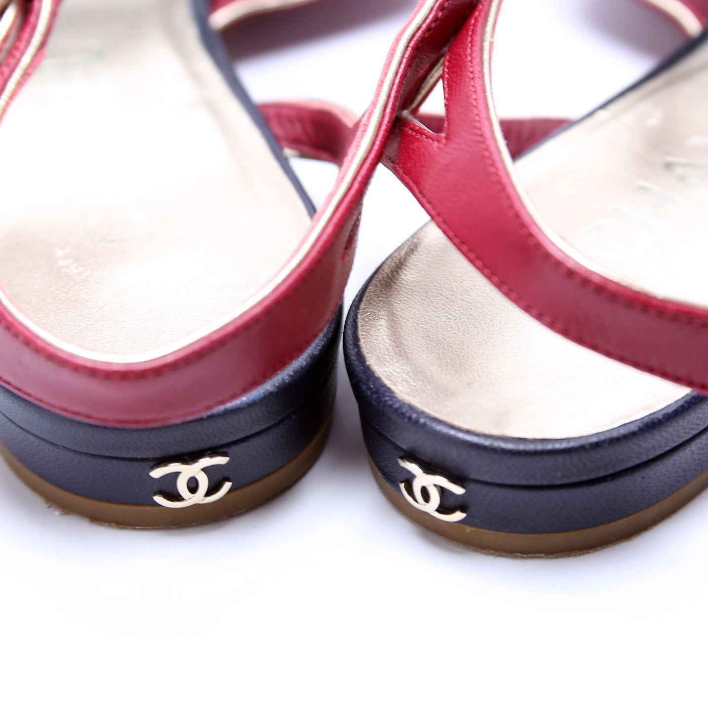 Leather Flat Sandals Size 39.5