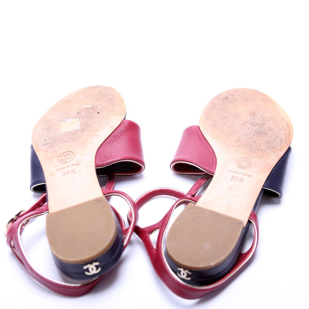 Leather Flat Sandals Size 39.5