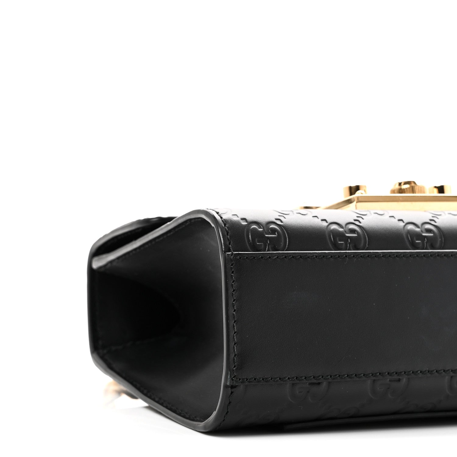 Gucci Guccissima Small Padlock Shoulder Bag Black
