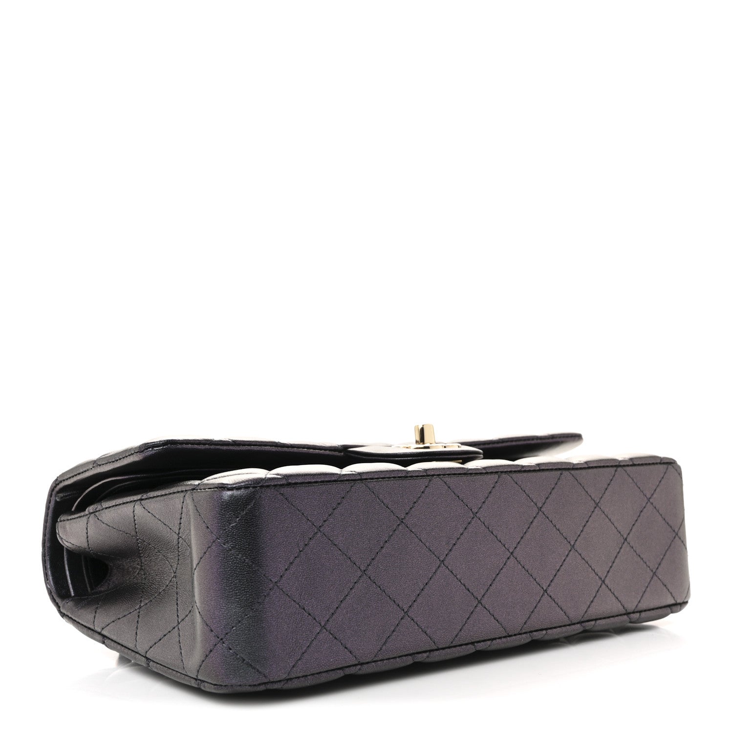 Chanel Iridescent Lambskin Quilted Medium Double Flap Black