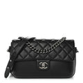 Chanel Calfskin Quilted Large Rock My Shoulder Flap Black