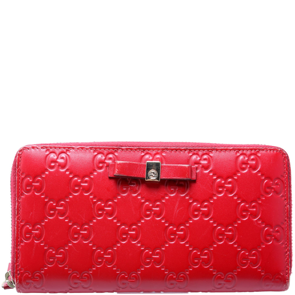 388680 Bow Zip Around Wallet Guccissima