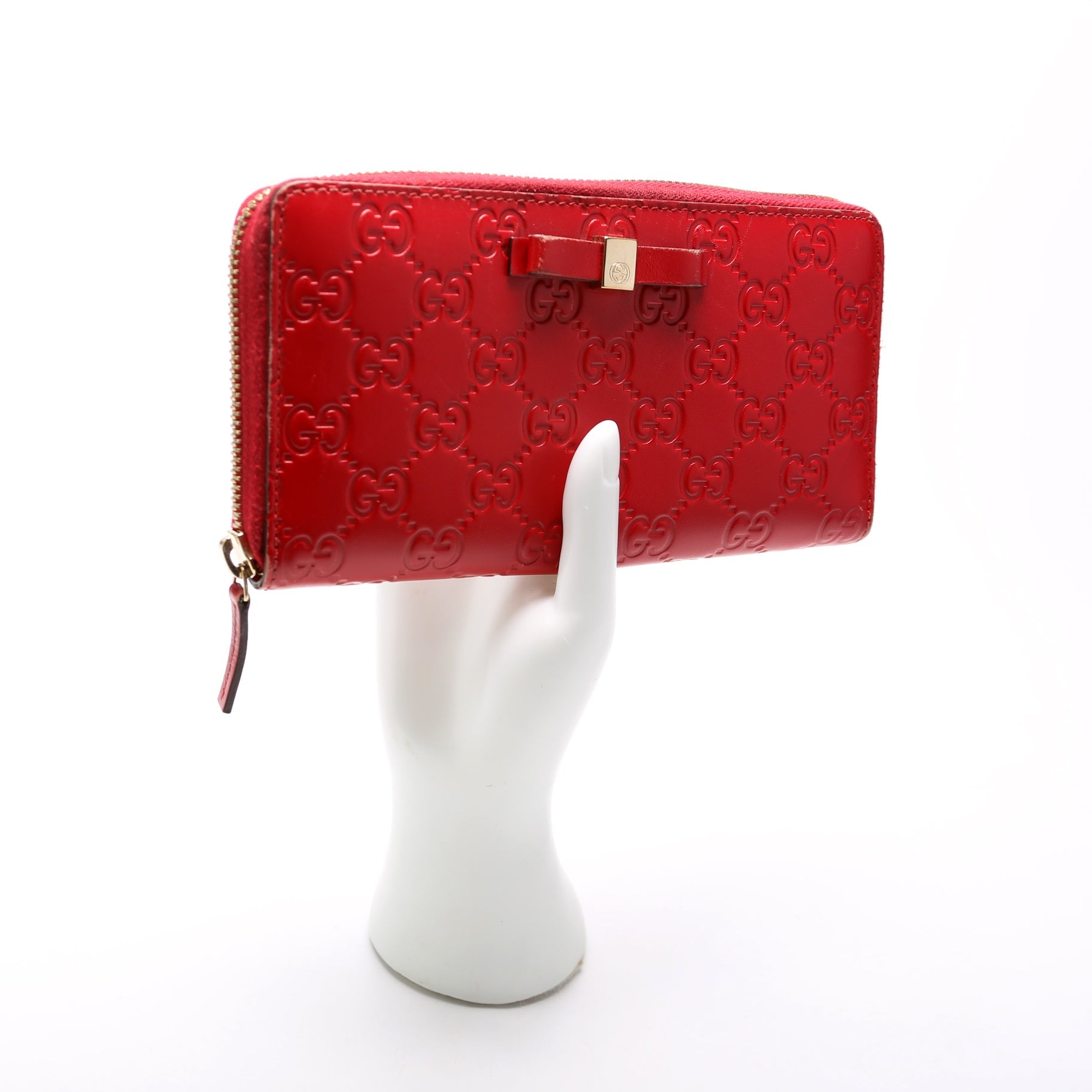 388680 Bow Zip Around Wallet Guccissima