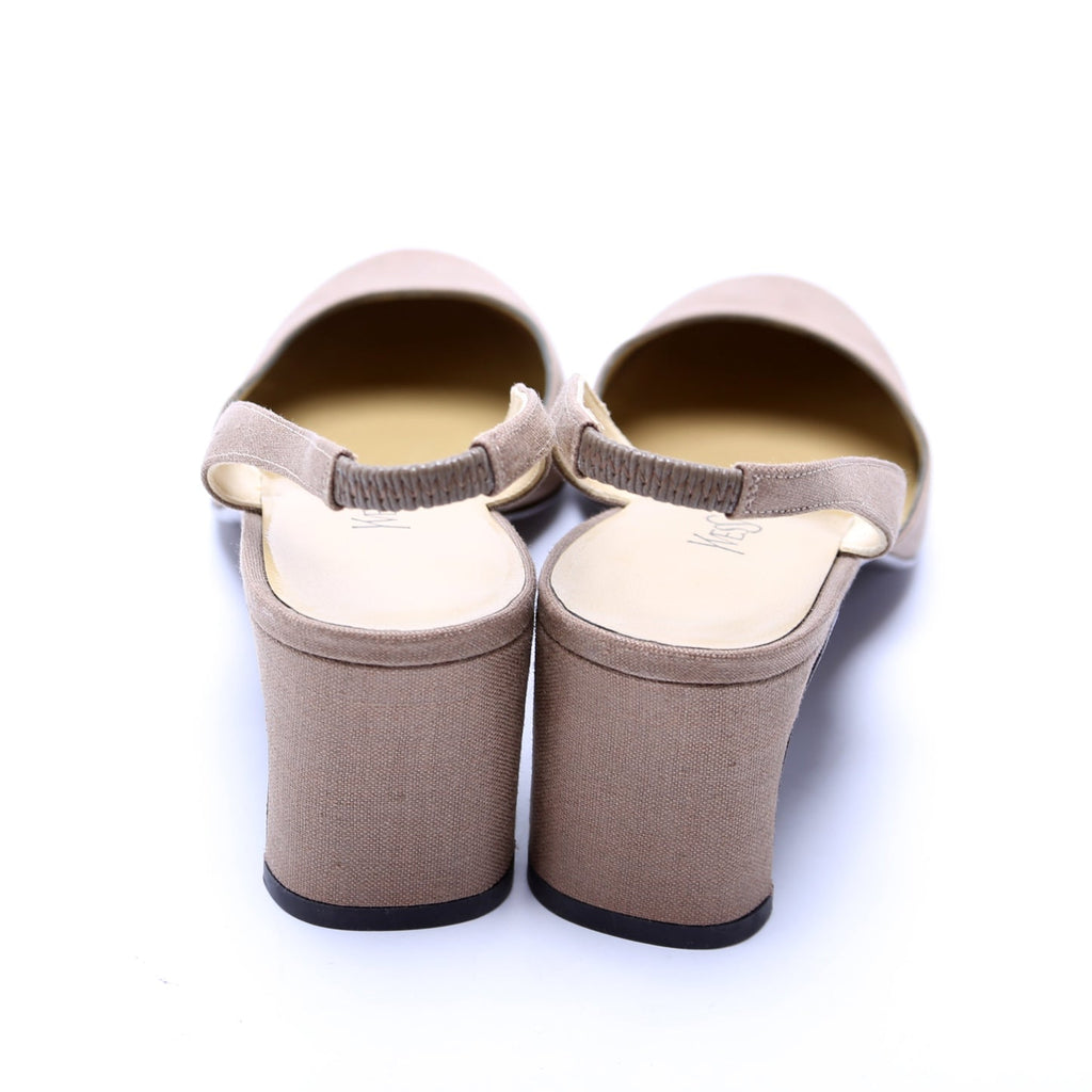 SAINT LAURENT Slingback Mid Heels Size 37.5
