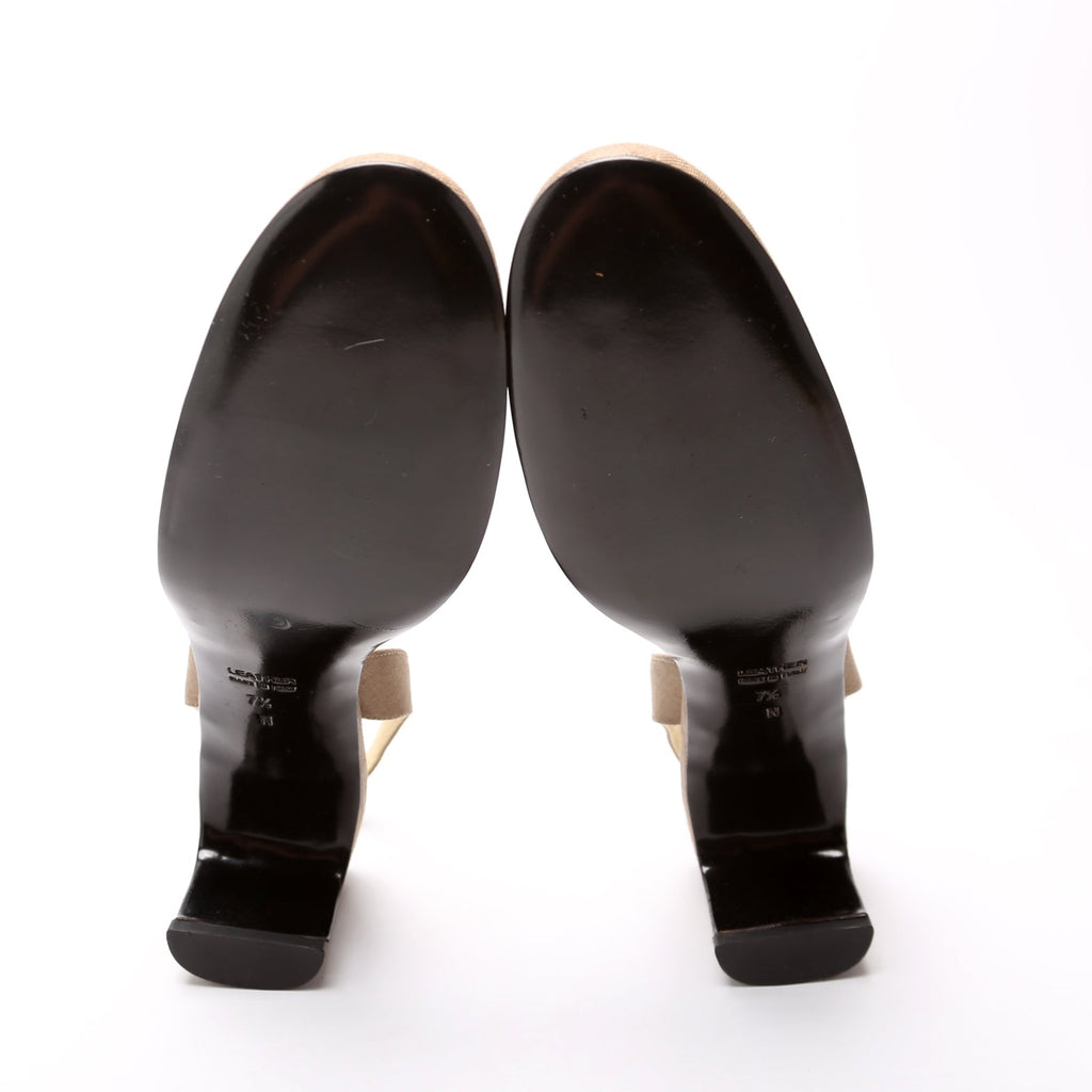 SAINT LAURENT Slingback Mid Heels Size 37.5