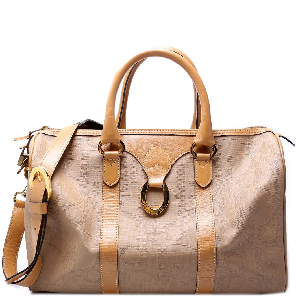 Boston Bag Diorissimo Canvas Large With Strap Vintage