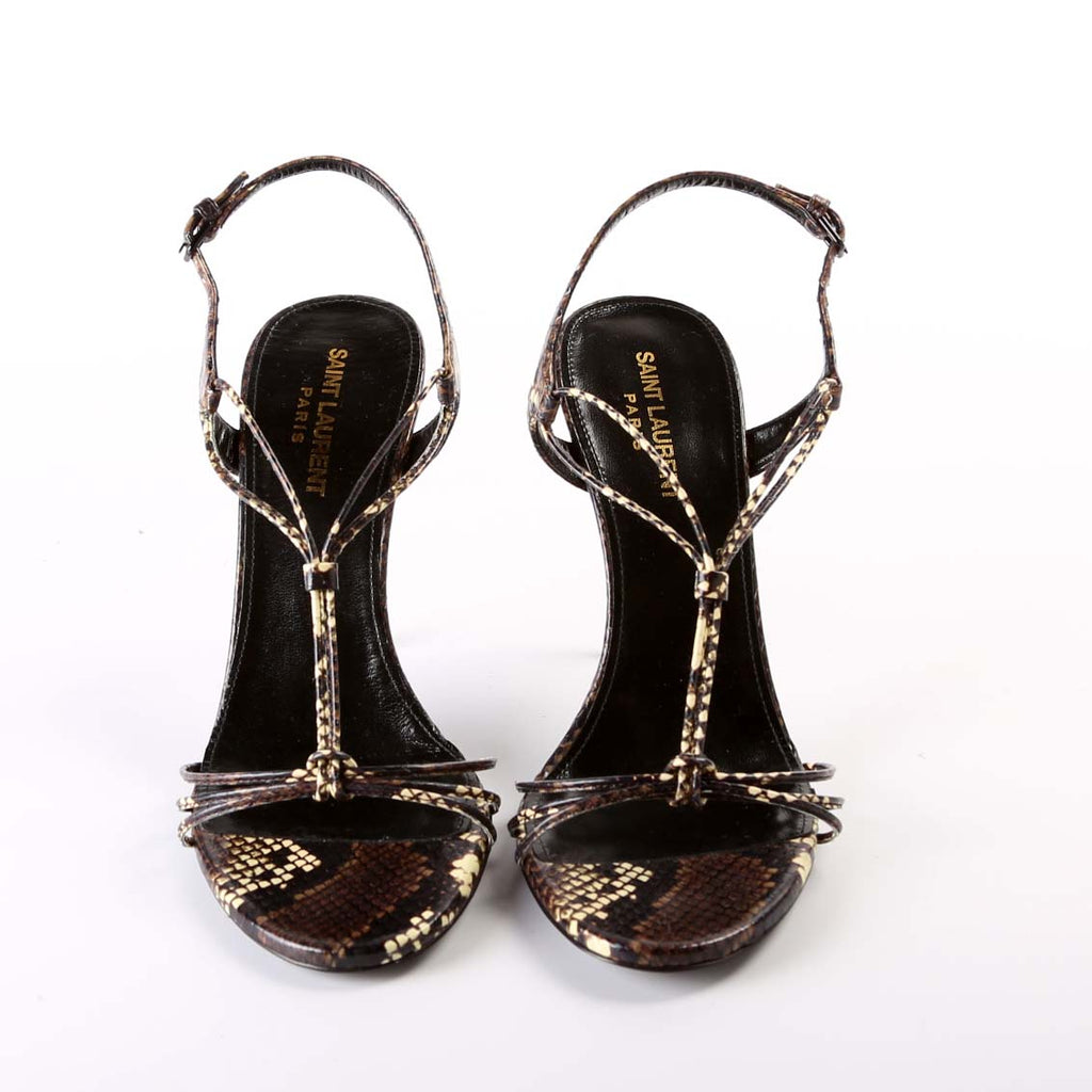 SAINT LAURENT Snake Sandal Heels Size 39