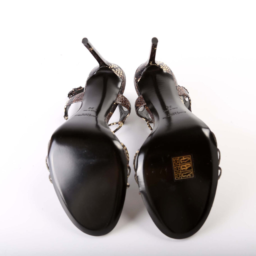 SAINT LAURENT Snake Sandal Heels Size 39