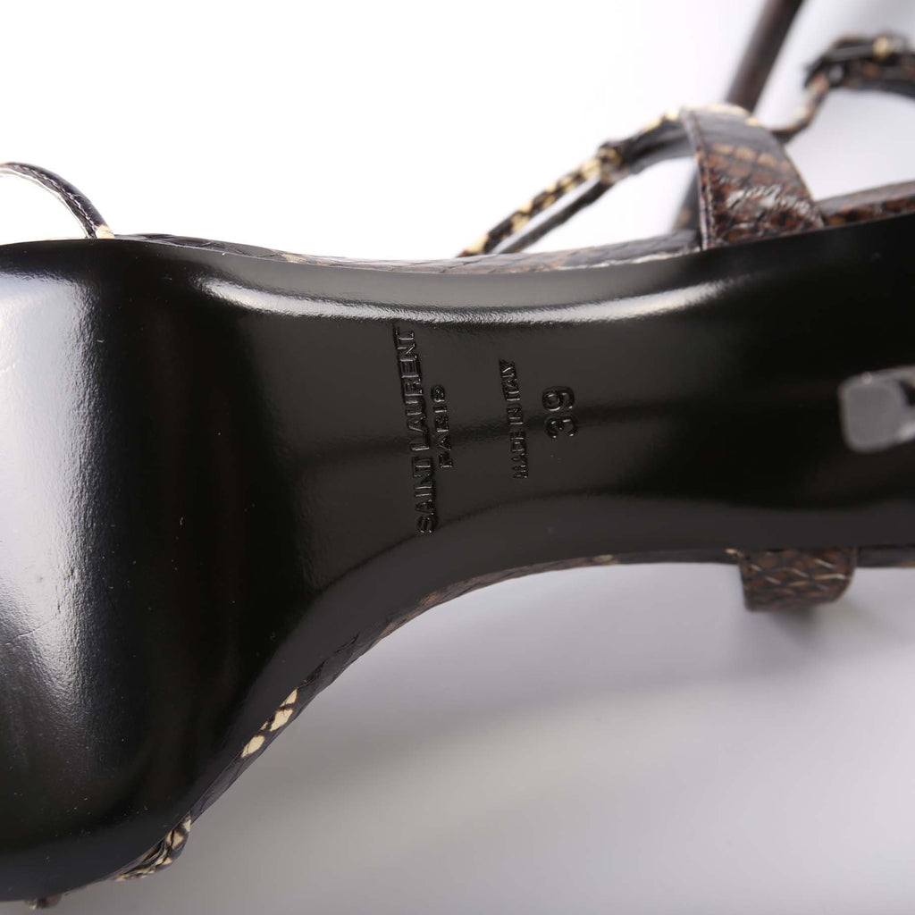 SAINT LAURENT Snake Sandal Heels Size 39