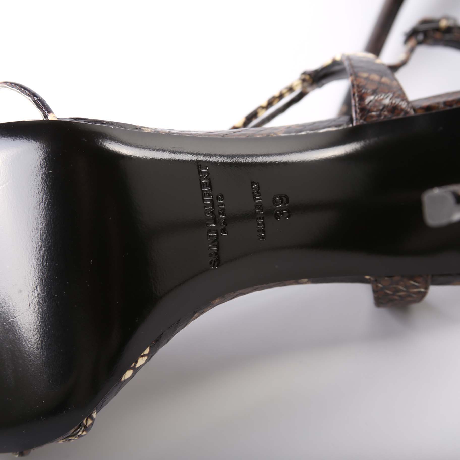SAINT LAURENT Snake Sandal Heels Size 39