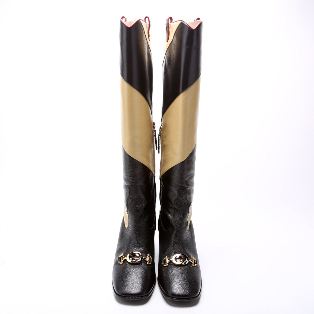 Gucci GG Knee High Boots Size 39.5