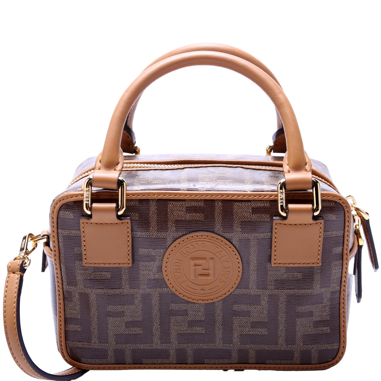 Glazed FF Canvas Mini Boston Bag