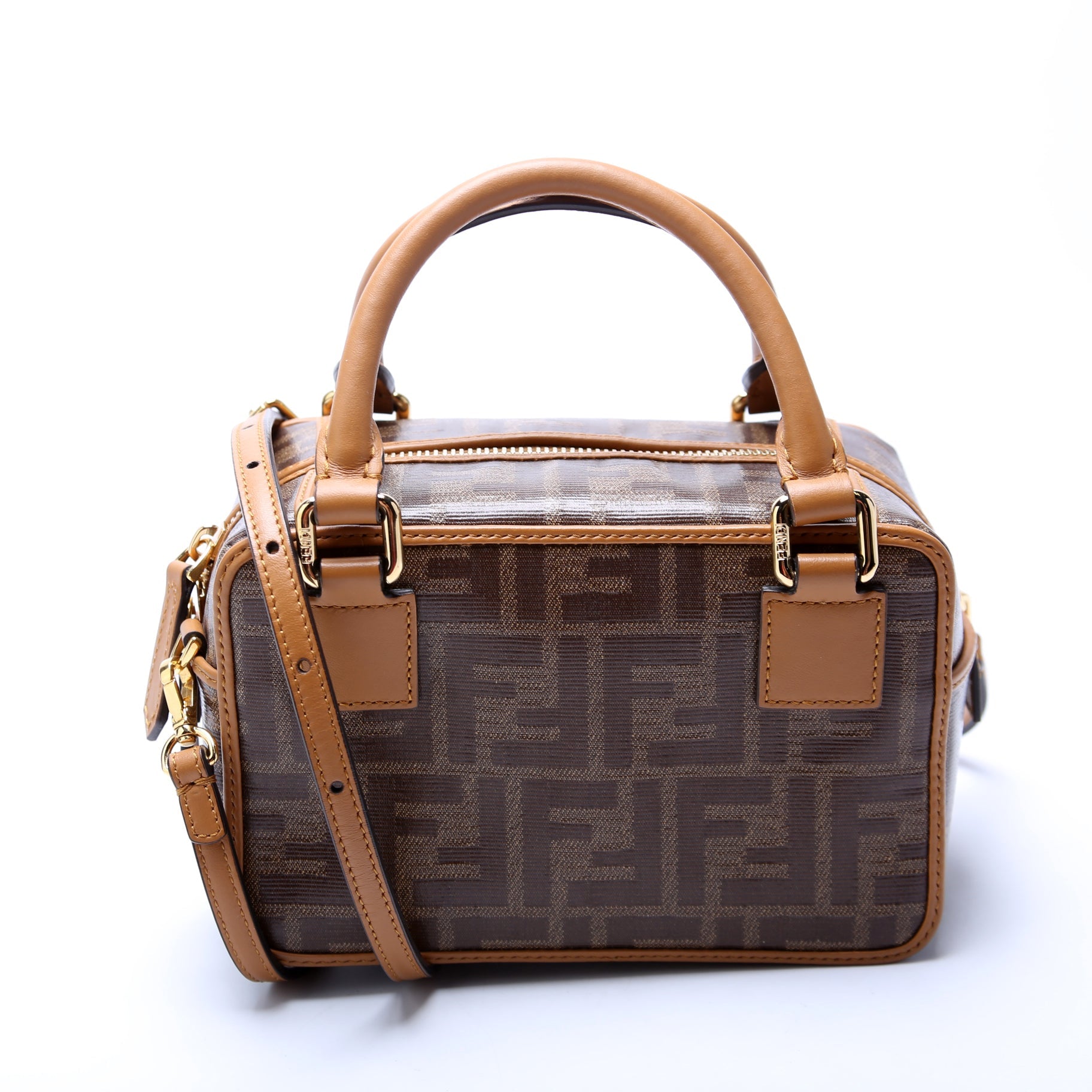 Glazed FF Canvas Mini Boston Bag