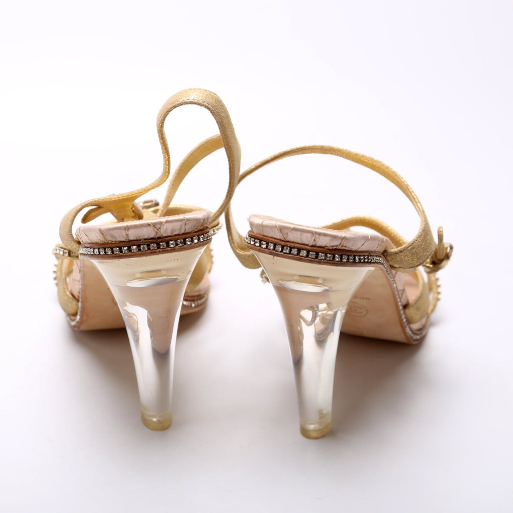 Lucite Heel Sandal Pumps Size 39