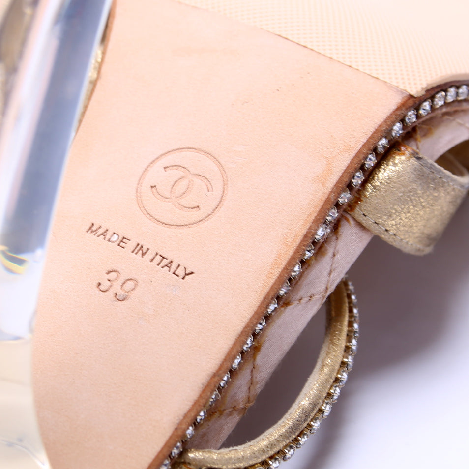 Lucite Heel Sandal Pumps Size 39