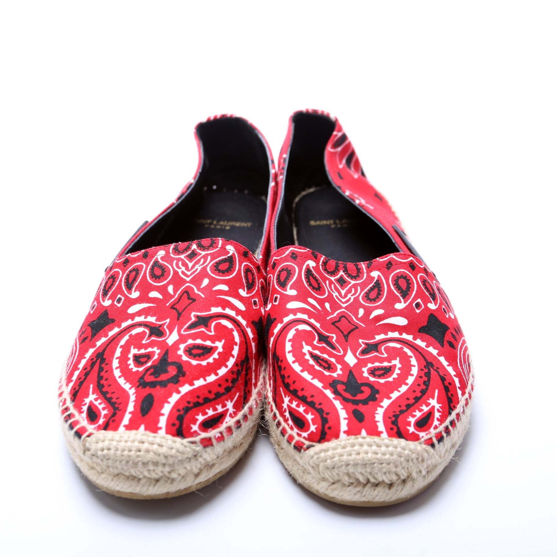 SAINT LAURENT Espadrille Bandana Flats Size 37.5