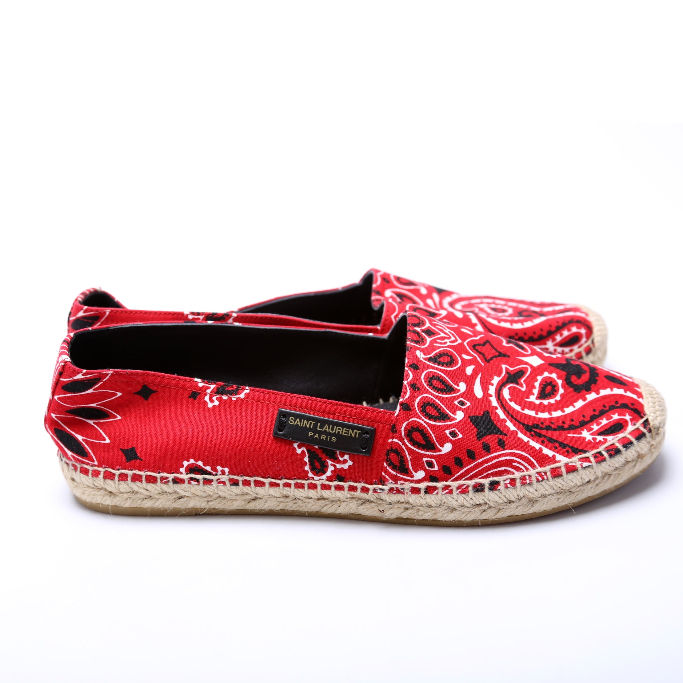 SAINT LAURENT Espadrille Bandana Flats Size 37.5