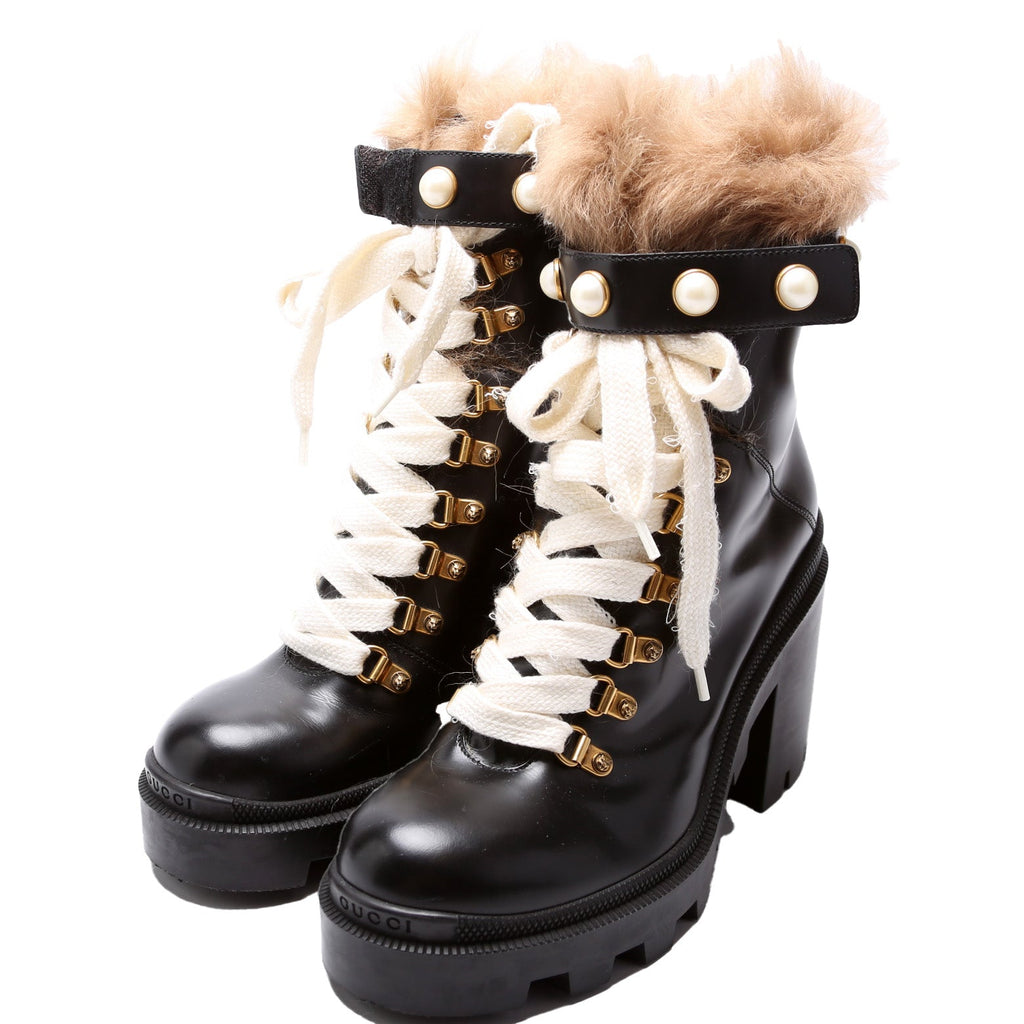 Gucci Trip Pearl Ankle Boots Size 38