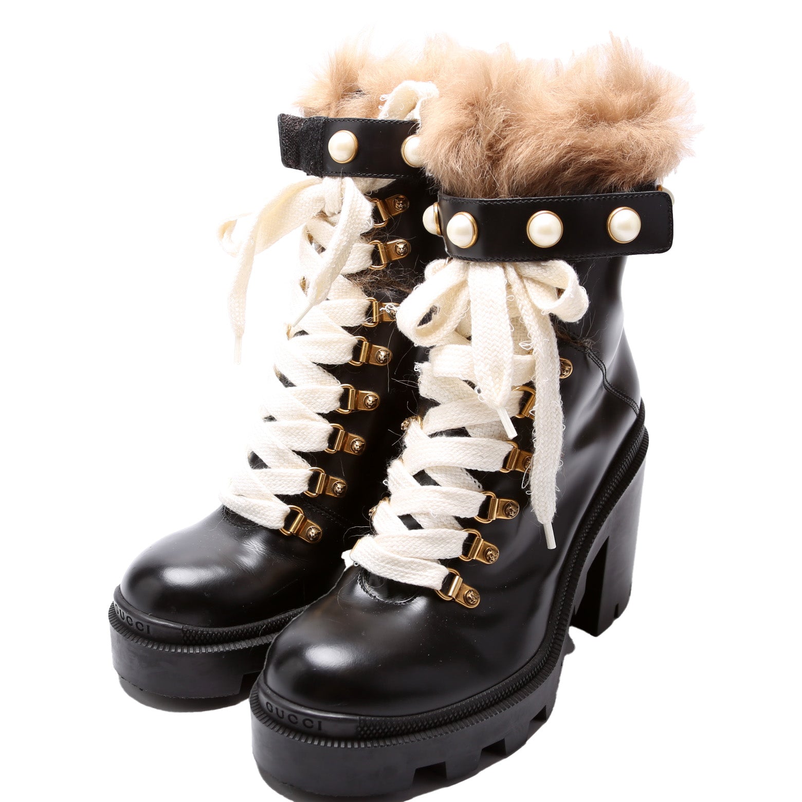Gucci Trip Pearl Ankle Boots Size 38