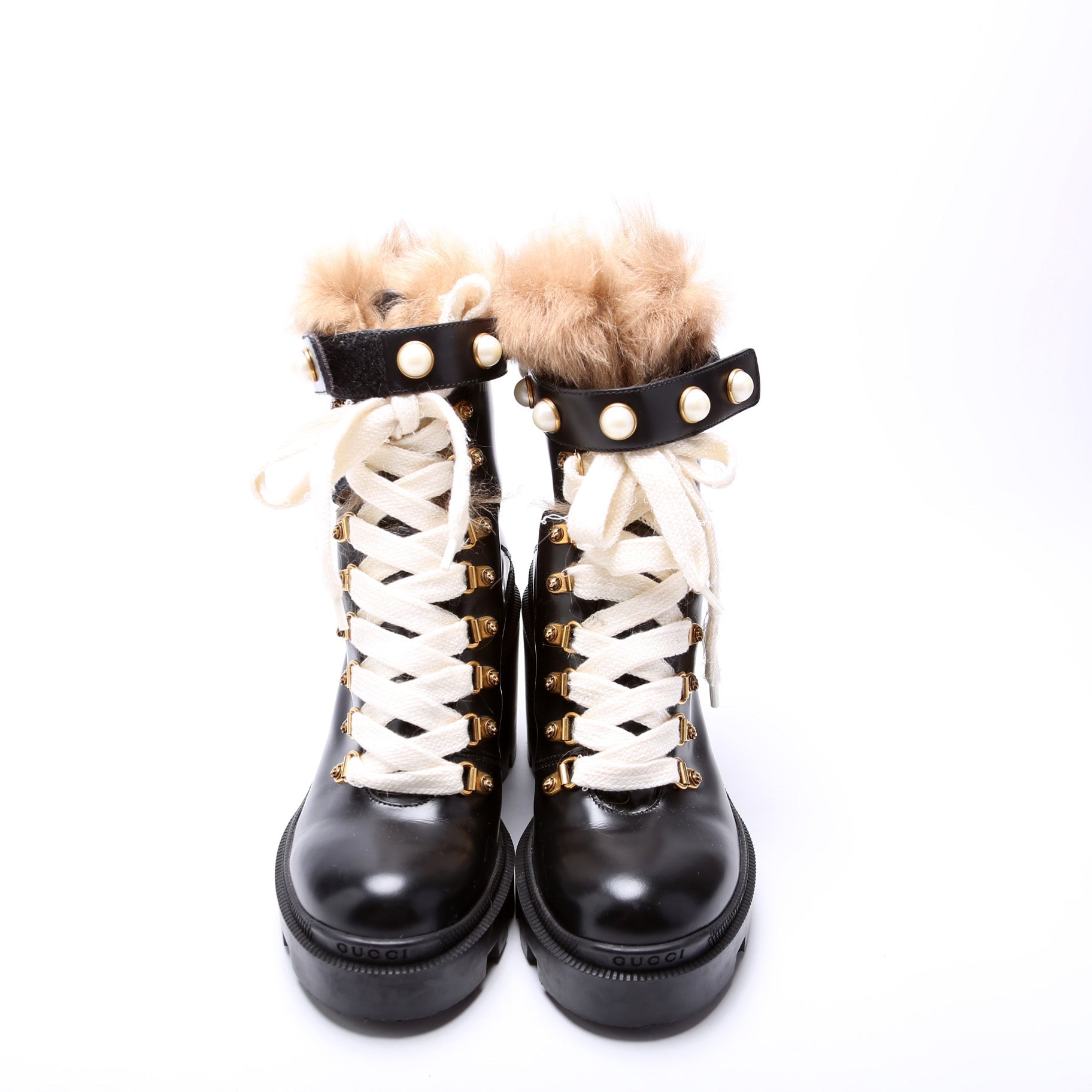 Gucci Trip Pearl Ankle Boots Size 38