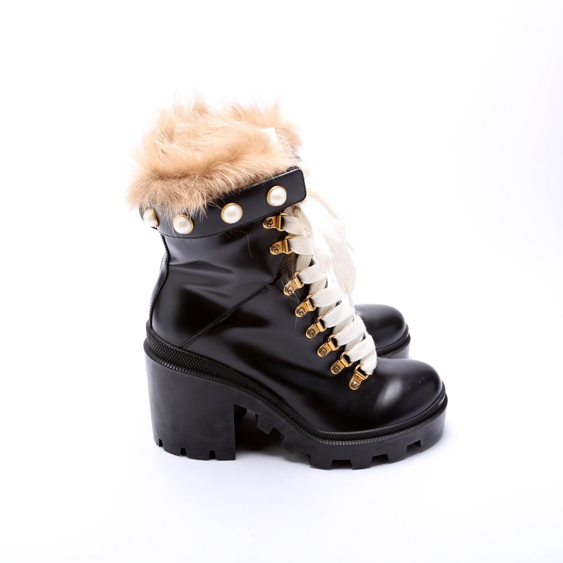 Gucci Trip Pearl Ankle Boots Size 38