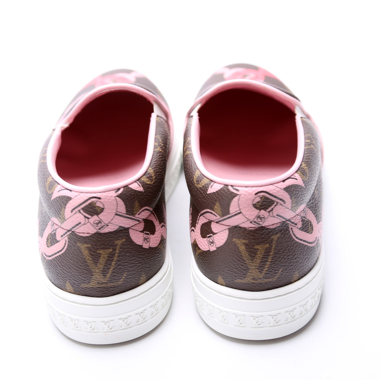 Monogram Chain Slip On Sneakers Size 36.5