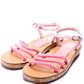 Tweed/Cord Flat Sandals Size 35.5
