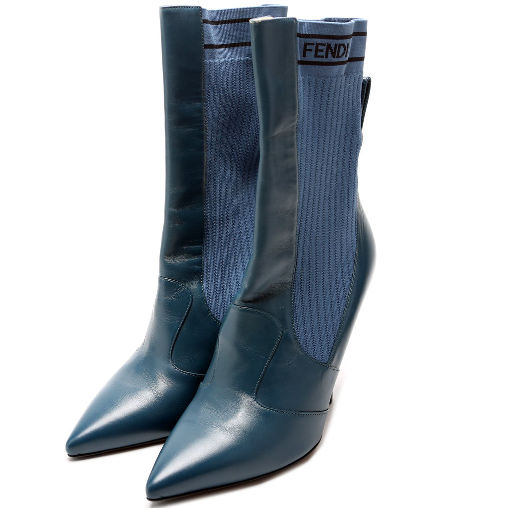 Fendi FF Leather Booties Size 40