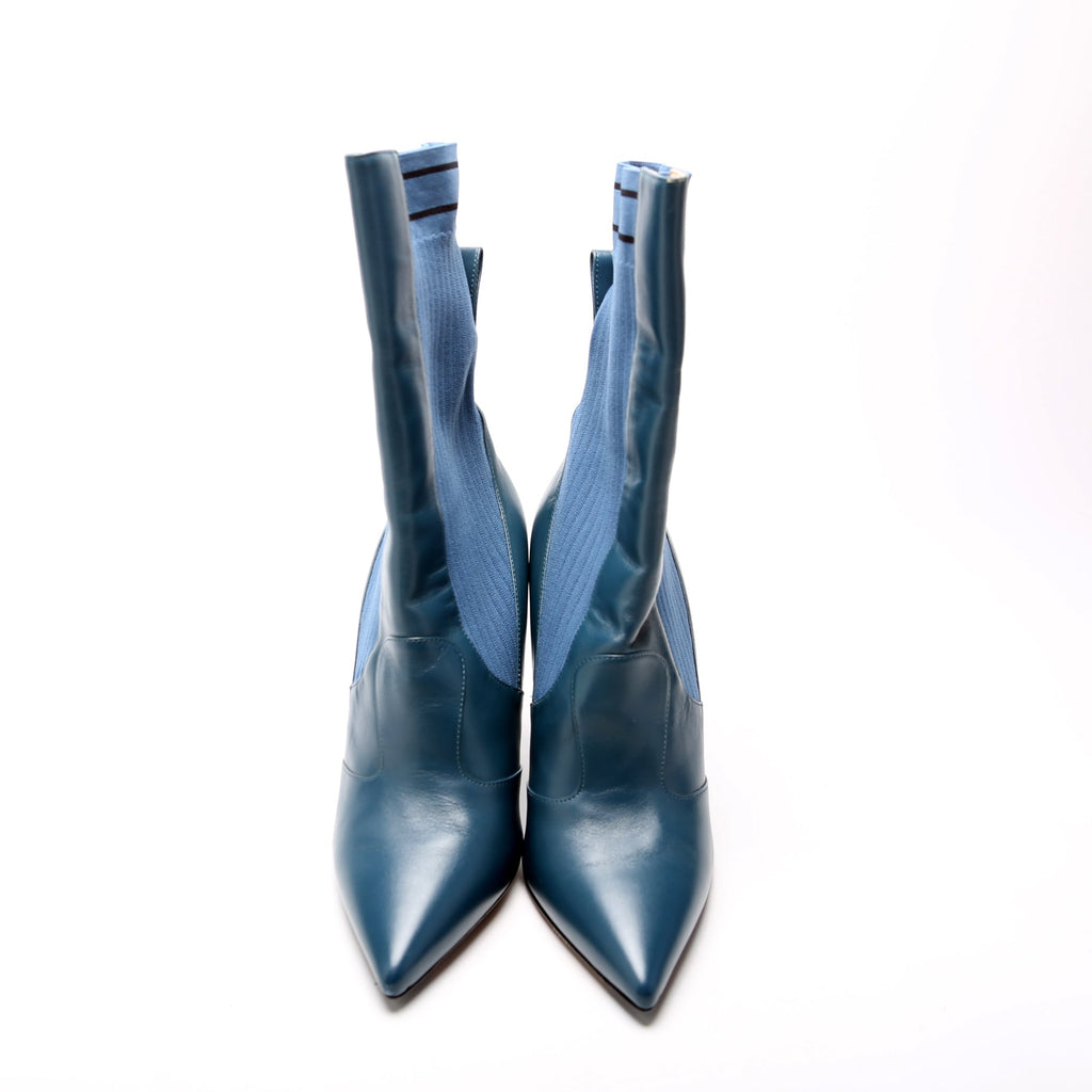 Fendi FF Leather Booties Size 40