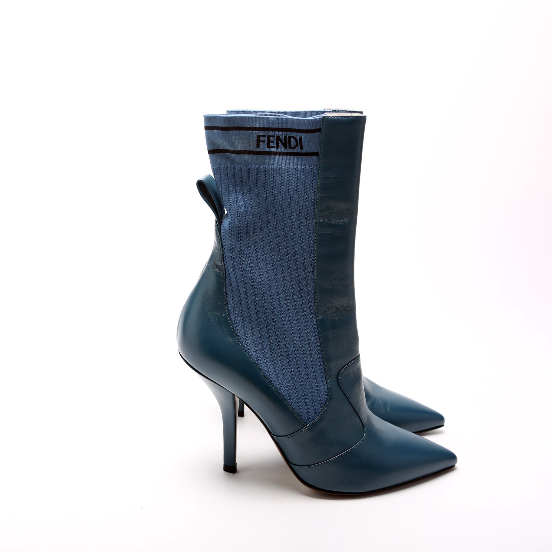 Fendi FF Leather Booties Size 40