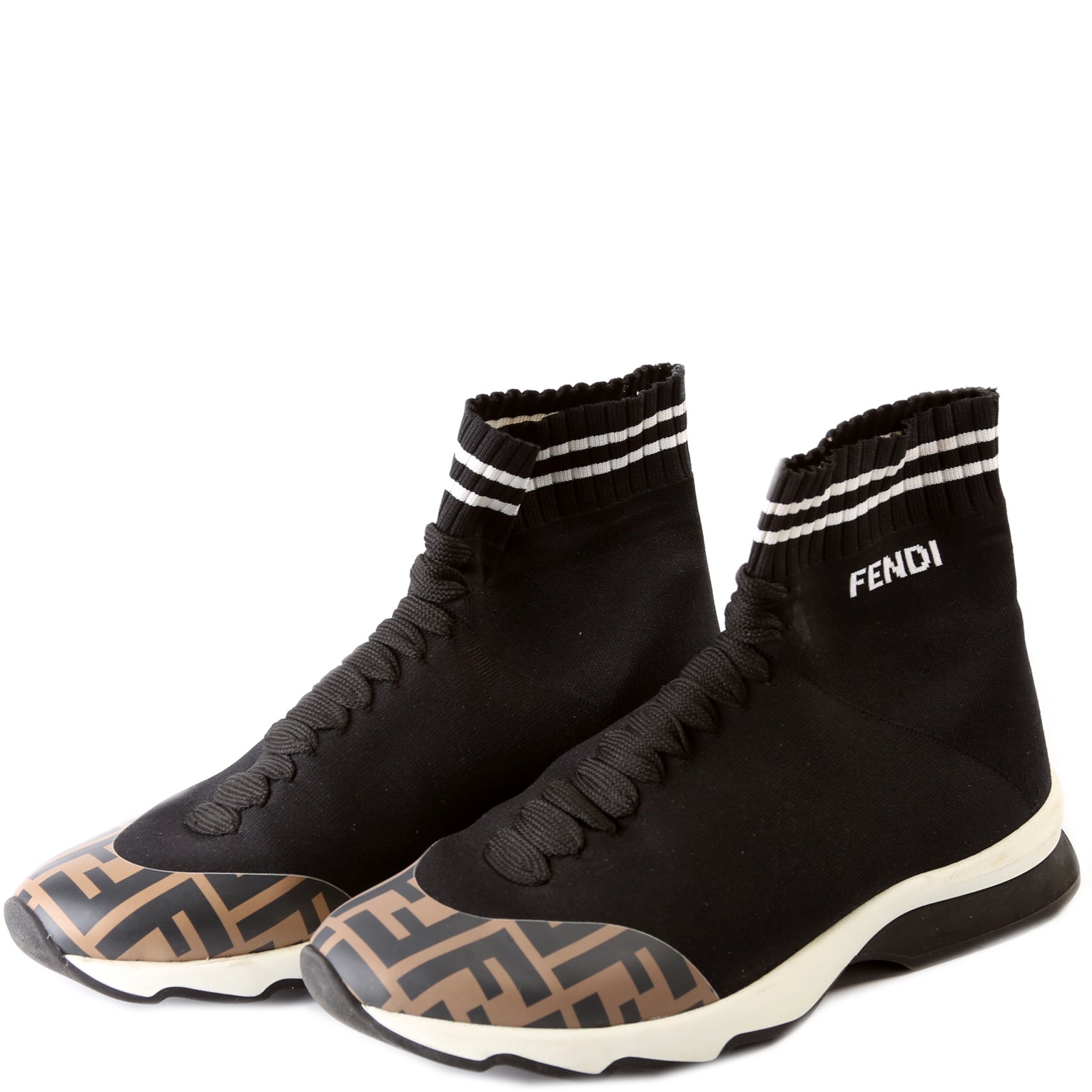Fendi Zucca Sock Sneakers Size 38