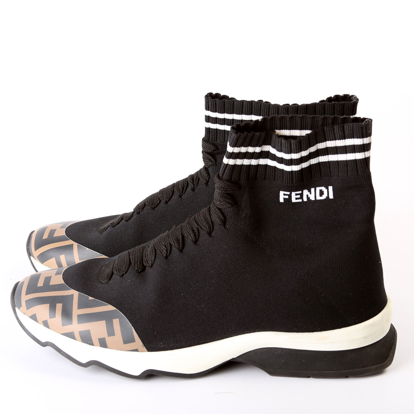 Fendi Zucca Sock Sneakers Size 38
