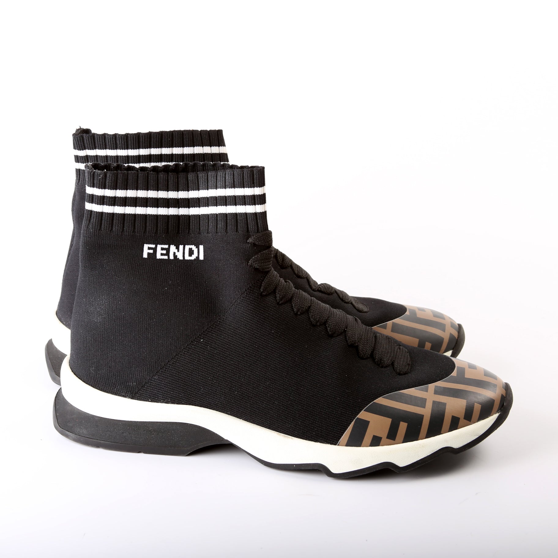 Fendi Zucca Sock Sneakers Size 38