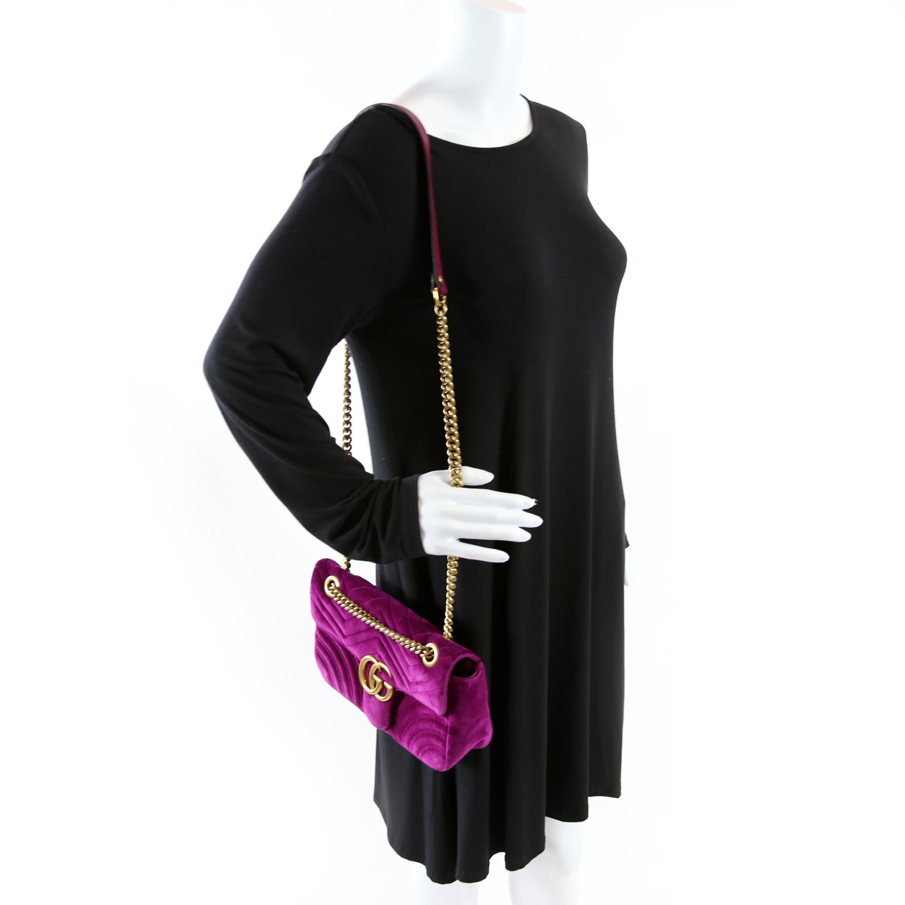 Marmont Shoulder Velvet Small Flap 443497