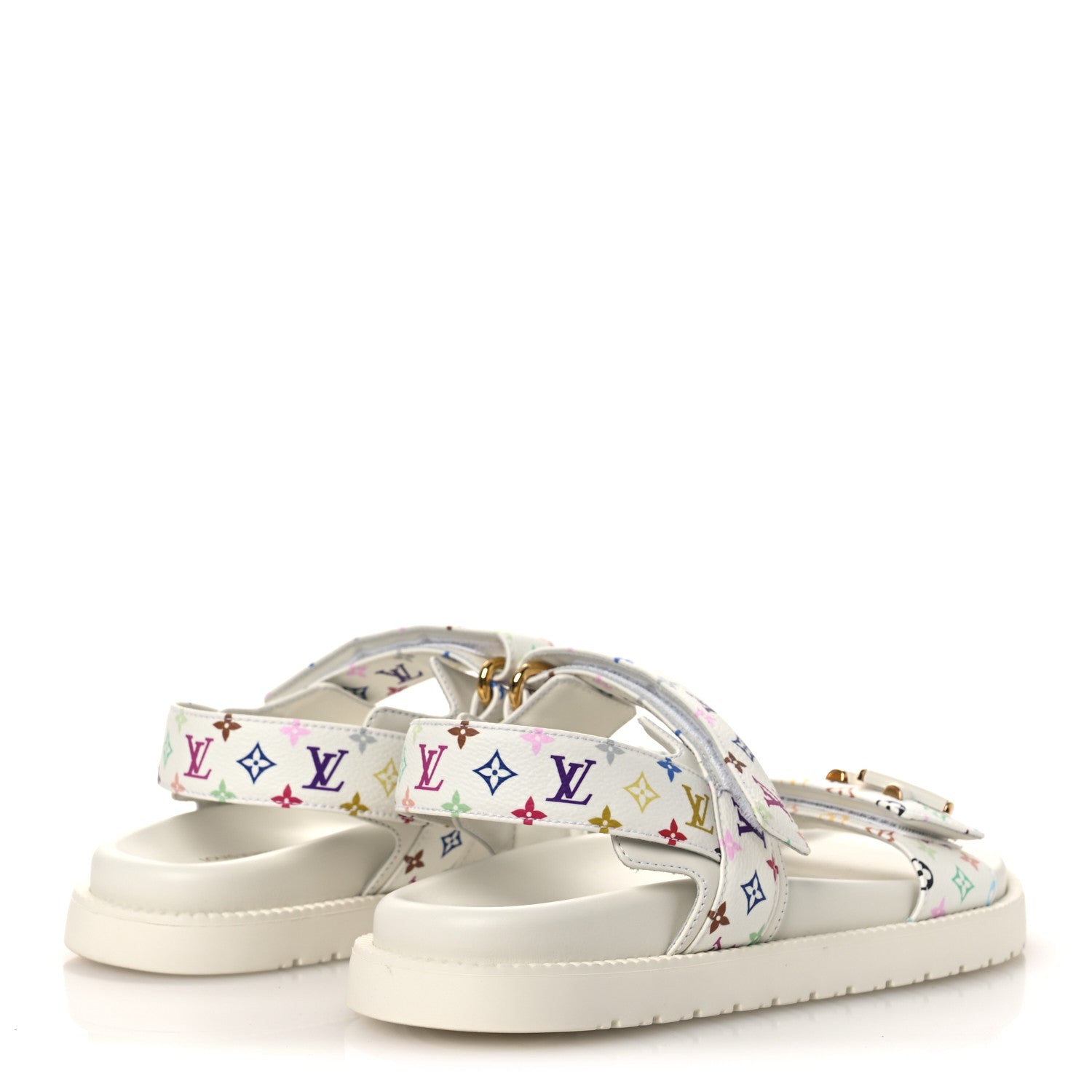 Louis Vuitton LV X TM Monogram Multicolor Sunset Flat Sandals 37 White
