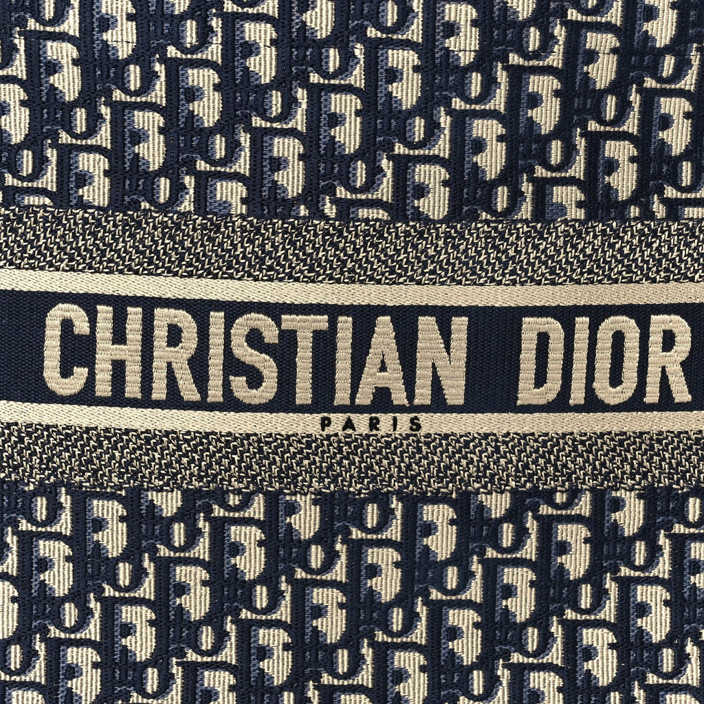 Christian Dior Oblique Medium Book Tote Blue Multicolor