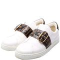 Fendi Pearland Zucca Leather Sneakers Size 38