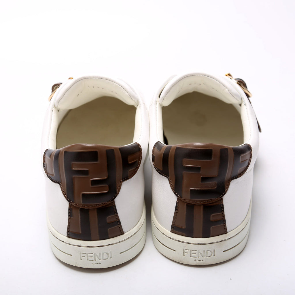 Fendi Pearland Zucca Leather Sneakers Size 38