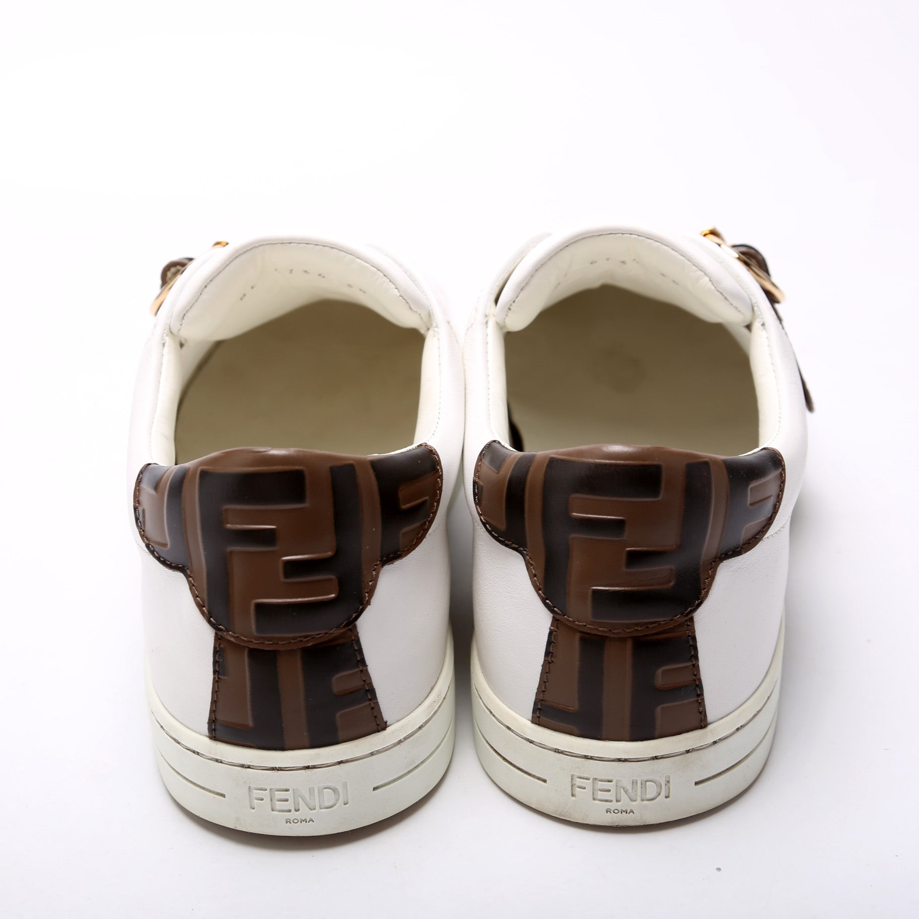 Fendi Pearland Zucca Leather Sneakers Size 38