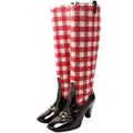 Gucci Horsebit Plaid Knee High Boots Size 37.5